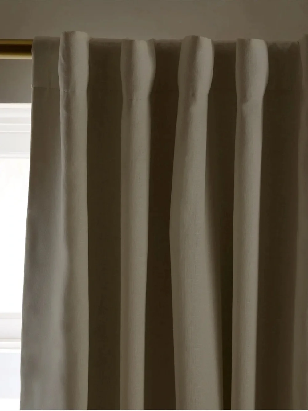 QUINCE Set Of 2 48x96 European Linen True Blackout Curtains Cream 9504